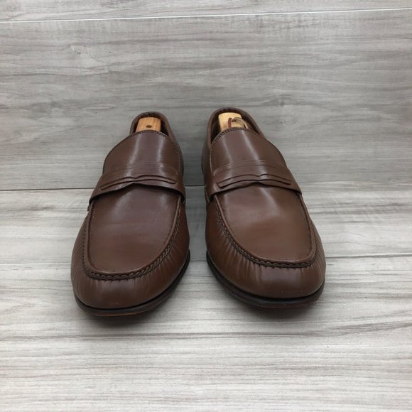 Foleys Savile Row Loafers Mens 10N Brown Leather Slip On Shoes main image 4